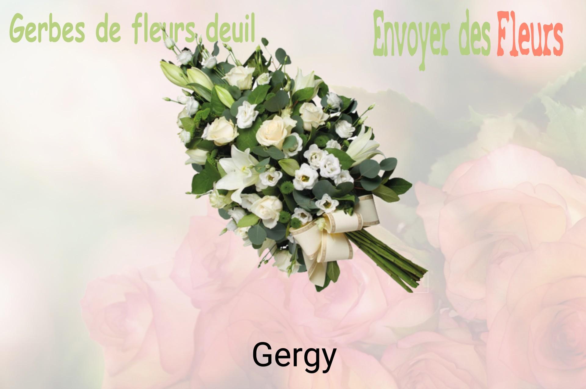 Gerbe de fleurs de deuil livrée à Gergy